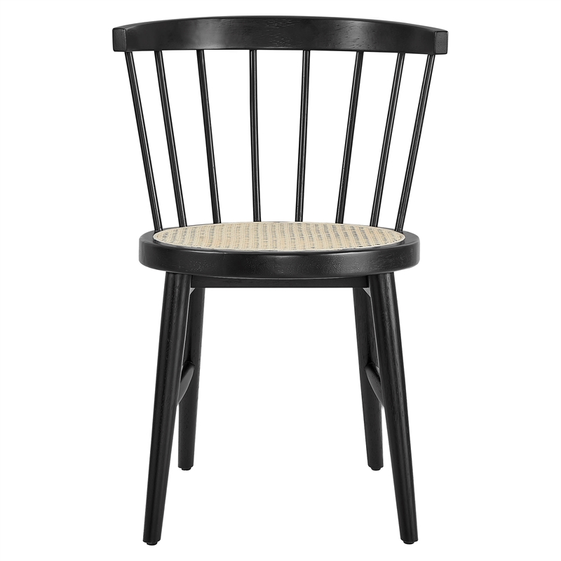 Lykke Curved Spindle Back Dining Chairs Set of 2 in Black
