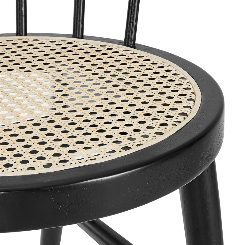 Lykke Curved Spindle Back Dining Chairs Set of 2 in Black