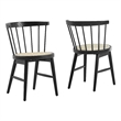 Lykke Curved Spindle Back Dining Chairs Set of 2 in Black