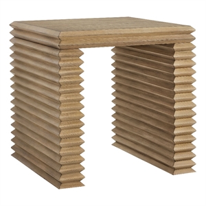 Canto Square 24&quot Stacked Design End Table in Weathered Oak