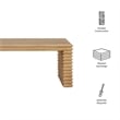 Canto Rectangular Stacked Design Coffee Table in Weathered Oak
