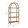 Vexley 72 Inch Large Arched Bookshelf in Walnut