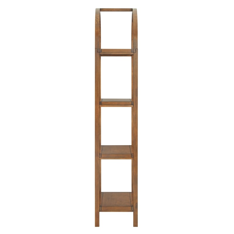 Vexley 72 Inch Large Arched Bookshelf in Walnut