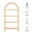 Vexley 72 Inch Large Arched Bookshelf in Natural