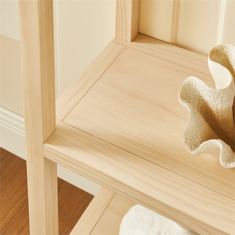 Vexley 72 Inch Large Arched Bookshelf in Natural