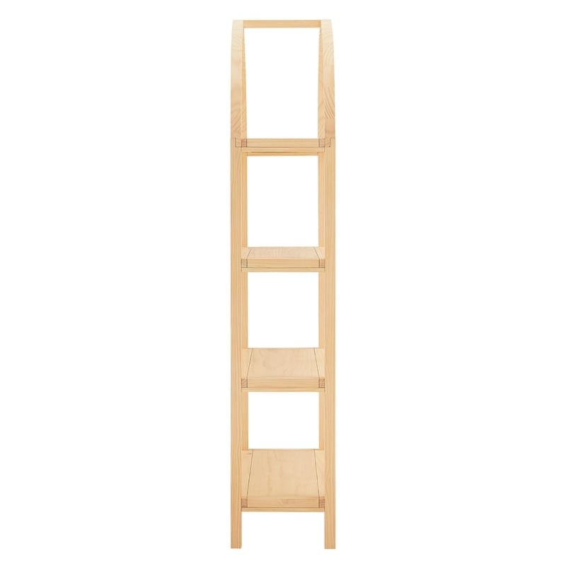 Vexley 72 Inch Large Arched Bookshelf in Natural