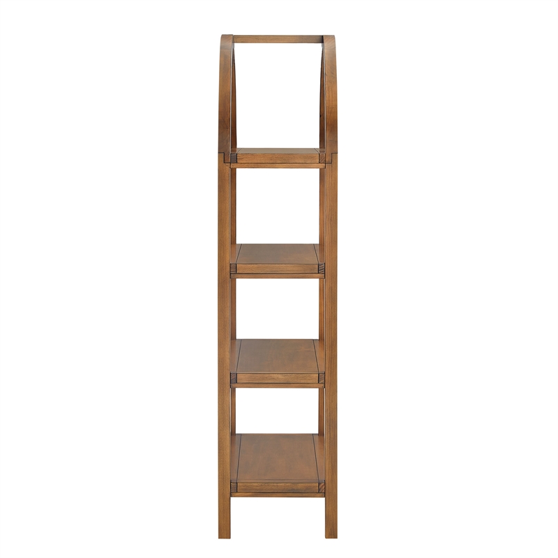 Vexley 60 Inch Wide Arched Bookshelf in Walnut