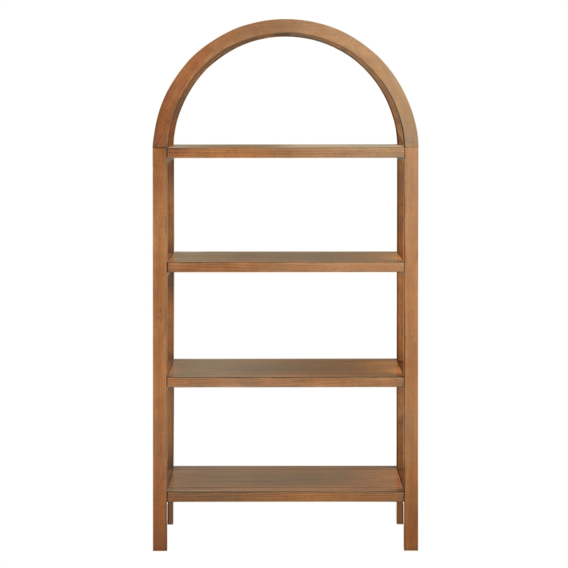 Vexley 60 Inch Wide Arched Bookshelf in Walnut
