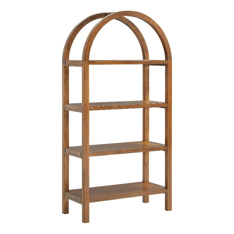 Vexley 60 Inch Wide Arched Bookshelf in Walnut
