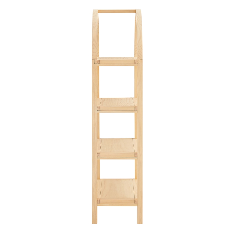 Vexley 60 Inch Wide Arched Bookshelf in Natural