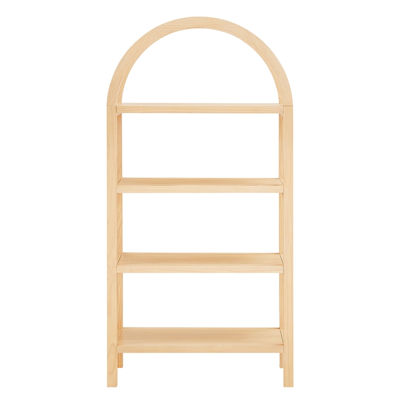 Vexley 60 Inch Wide Arched Bookshelf in Natural