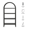 Vexley 60 Inch Wide Arched Bookshelf in Black