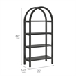 Vexley 60 Inch Wide Arched Bookshelf in Black