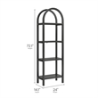 Vexley 72 Inch Tall Narrow Arched Bookshelf in Black