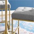 Privy Upholstered Fabric Counter Stool Set of 2 in Gold Light Gray