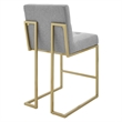 Privy Upholstered Fabric Counter Stool Set of 2 in Gold Light Gray