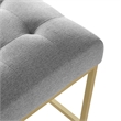 Privy Upholstered Fabric Counter Stool Set of 2 in Gold Light Gray