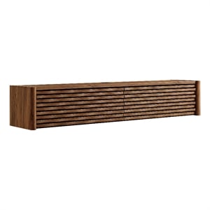 Emric Wave 71&quot Wall-Mounted TV Cabinet in Walnut