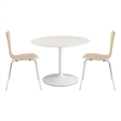 Revolve 3 Piece Dining Set in White Natural