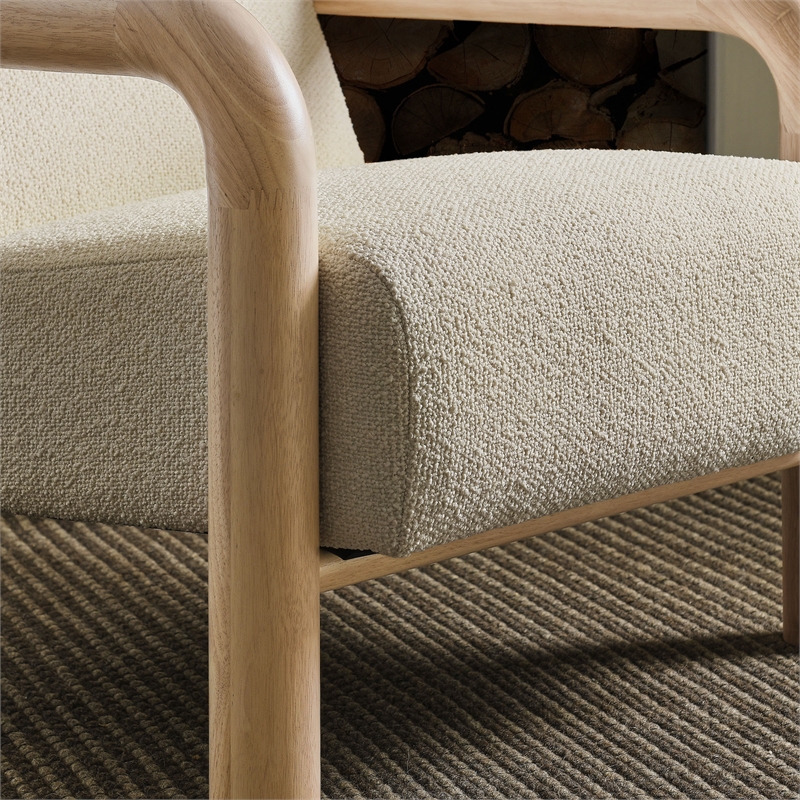 Sereno Boucle Accent Chair in Cream Oak