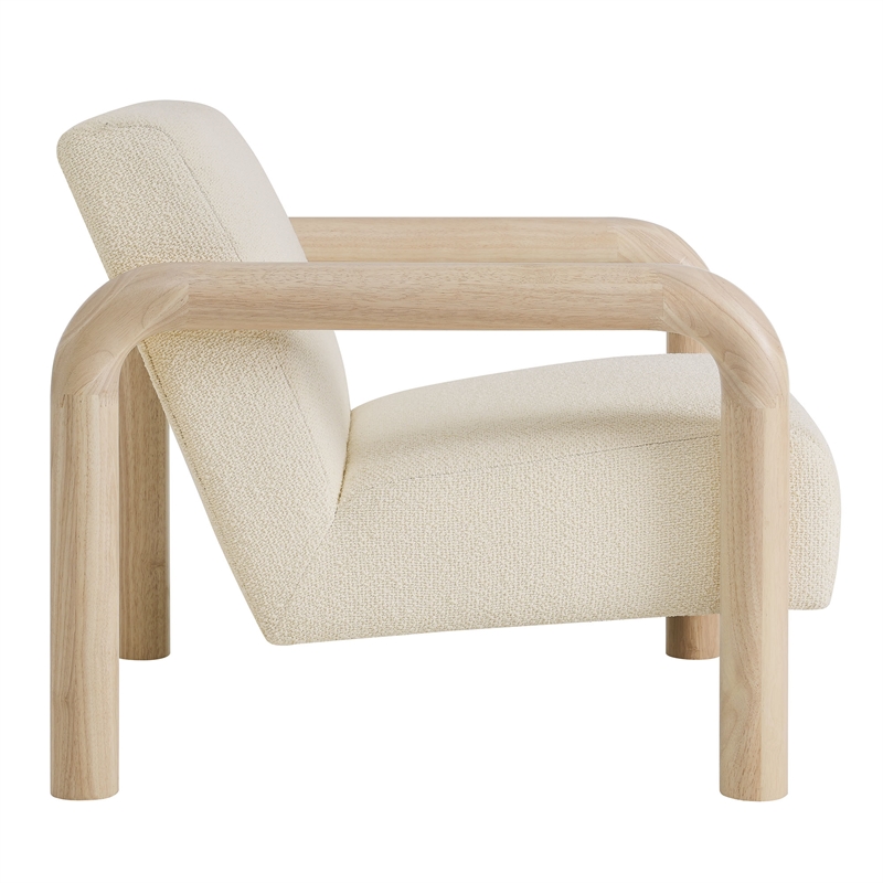 Sereno Boucle Accent Chair in Cream Oak