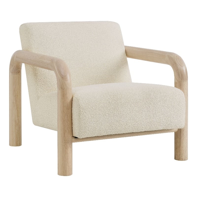 Sereno Boucle Accent Chair in Cream Oak