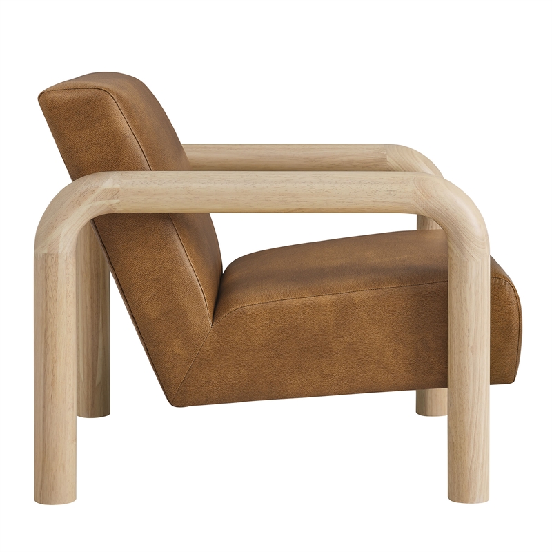 Sereno Vegan Leather Accent Chair in Canyon Oak