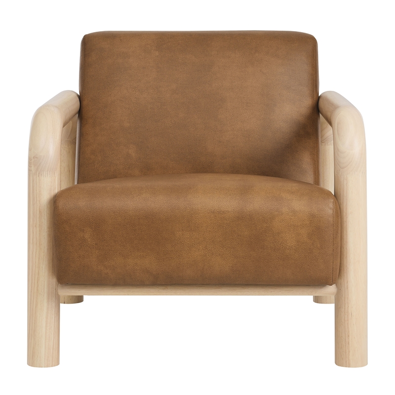 Sereno Vegan Leather Accent Chair in Canyon Oak