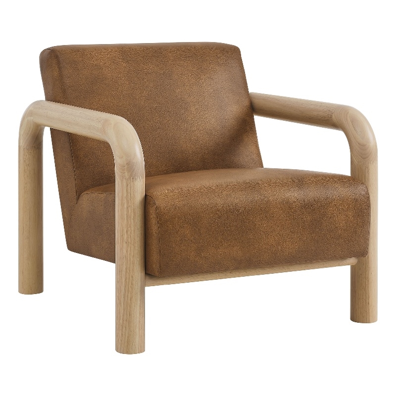 Sereno Vegan Leather Accent Chair in Canyon Oak