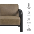 Sereno Vegan Leather Accent Chair in Mushroom Black