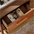 Coralie 2-Drawer Curved Vegan Leather Nightstand in Walnut Tan