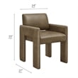 Daven Vegan Leather Dining Armchair in Mushroom