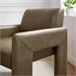 Daven Vegan Leather Dining Armchair in Mushroom