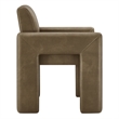 Daven Vegan Leather Dining Armchair in Mushroom