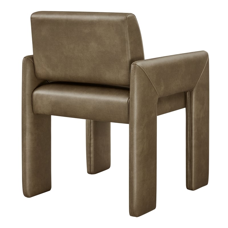 Daven Vegan Leather Dining Armchair in Mushroom