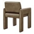 Daven Vegan Leather Dining Armchair in Mushroom