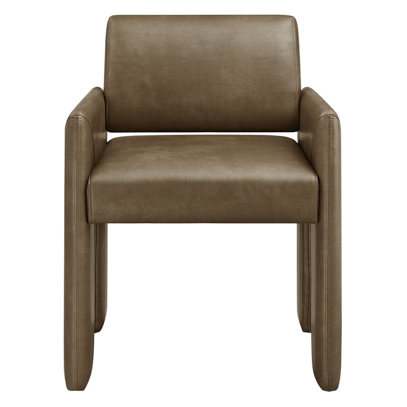 Daven Vegan Leather Dining Armchair in Mushroom