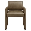 Daven Vegan Leather Dining Armchair in Mushroom