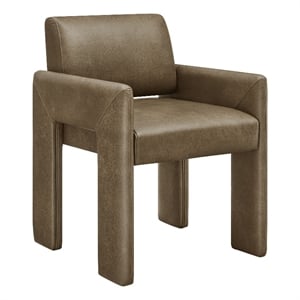 Daven Vegan Leather Dining Armchair in Mushroom