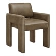 Daven Vegan Leather Dining Armchair in Mushroom