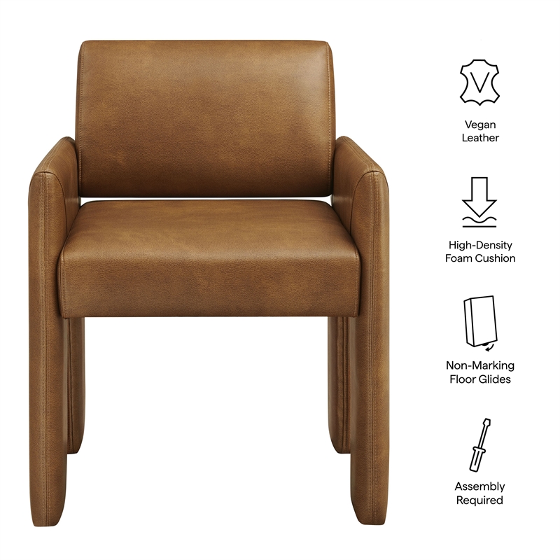 Daven Vegan Leather Dining Armchair in Canyon