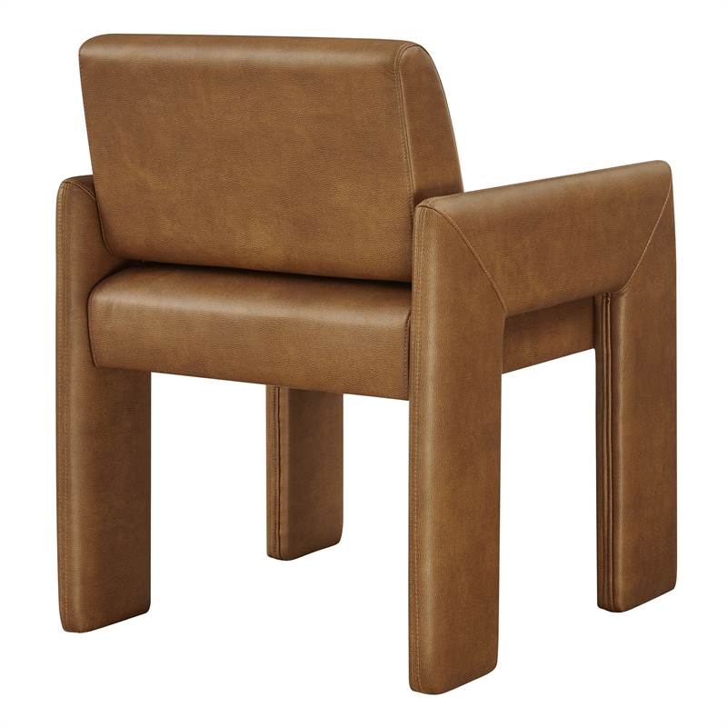Daven Vegan Leather Dining Armchair in Canyon