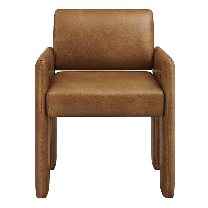 Daven Vegan Leather Dining Armchair in Canyon