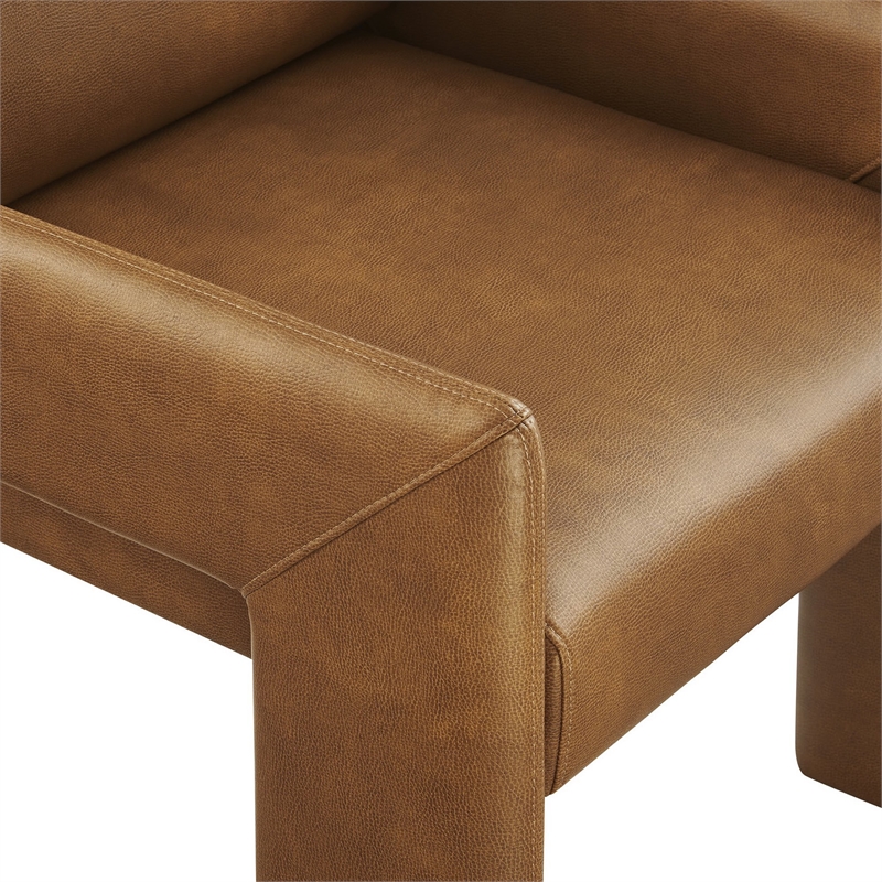Daven Vegan Leather Dining Armchair in Canyon