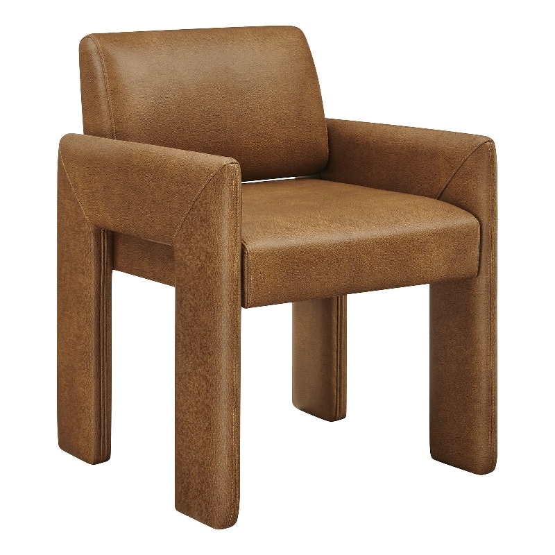 Daven Vegan Leather Dining Armchair in Canyon