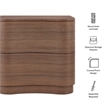 Mirae 2-Drawer Curved Nightstand in Brushed Brown Oak