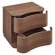 Mirae 2-Drawer Curved Nightstand in Brushed Brown Oak