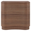 Mirae 2-Drawer Curved Nightstand in Brushed Brown Oak