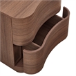 Mirae 2-Drawer Curved Nightstand in Brushed Brown Oak