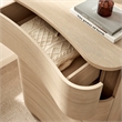 Mirae 5-Drawer Curved Dresser Chest of Drawers in Brush Light Oak